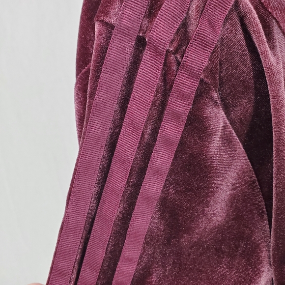 Adidas Velour Firebird Trefoil Track Jacket Maroon Gold Pockets Medium Y2K - Picture 11 of 17